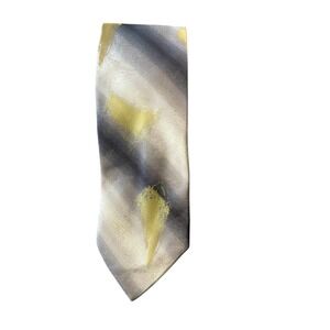 Rochester Tie, Silk, Abstract, Cream, Gray,‎ Gold, Mens, Made in Italy
